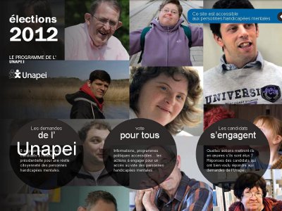 la page d'acceuil du site 2012unapei-org