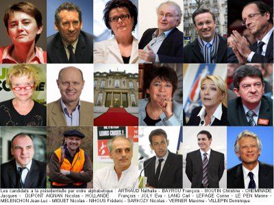 les candidats a la présidentielle 2012