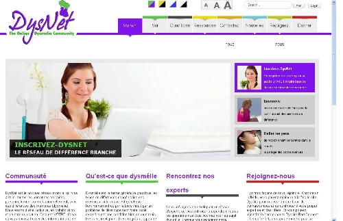 Page accueil du nouveau site dysnet en anglais