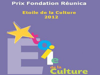 visuel de l'appel a candidatures reunica représentant E majuscule et une étoile sur fond bleu