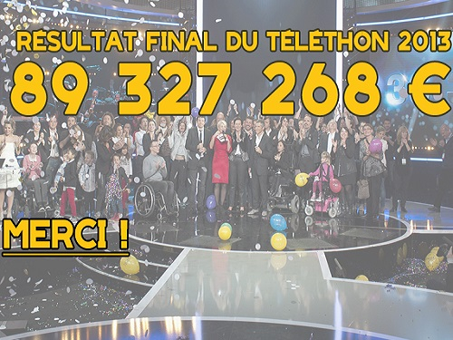 Téléthon 2013 lors de la clôture du Téléthon le décembre l'AFM remercie les donateurs 
