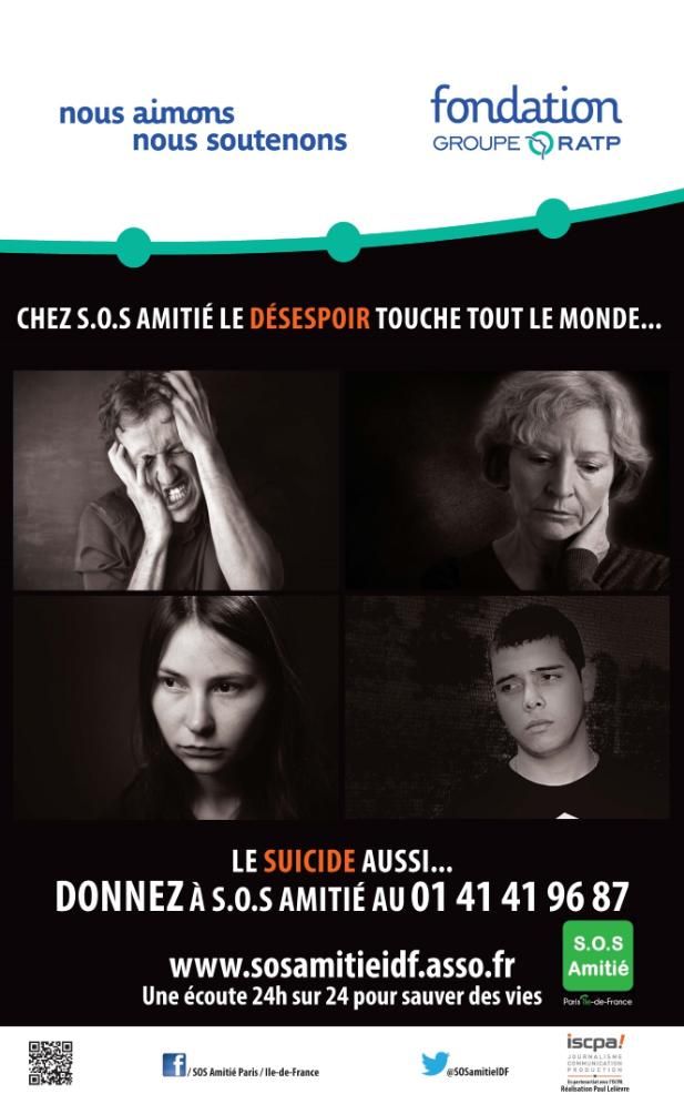 Affiche campagne de don SOS Suicide