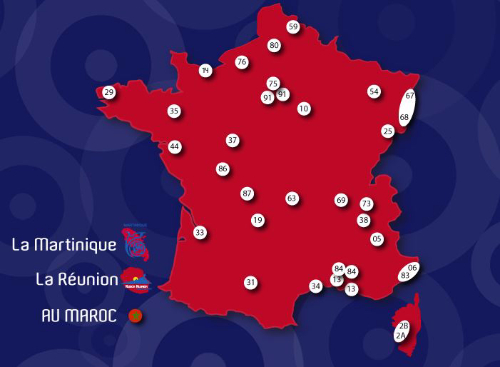 Cartes des manifestations du site la semaine du cerveau