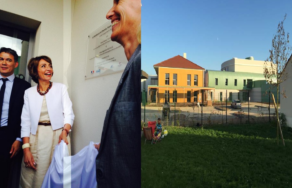 Inauguration marisol touraine et segolene neuville devoilant la plaque