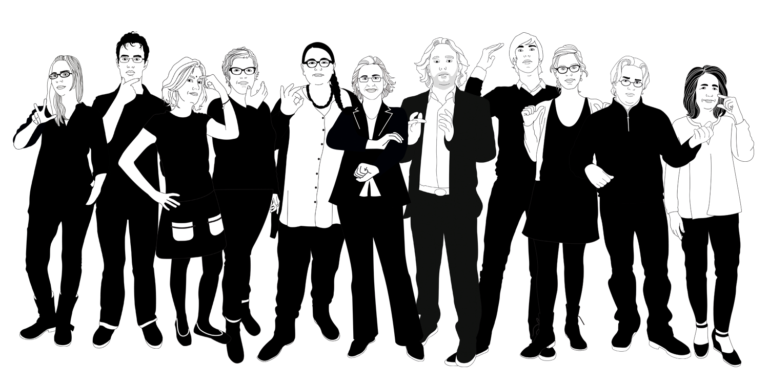 L equipe de presse de SABOOJ saluant en langue des signes