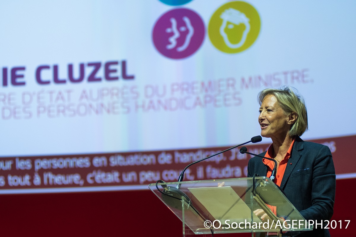 La secrétaire d'Etat en charge du Handicap Sophie CLUZEL le 3 octobre à Boulogne-Billancourt