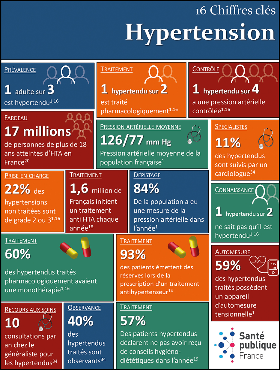 Les seize chiffres clés de l'Hypertension en France © Sante Publique France