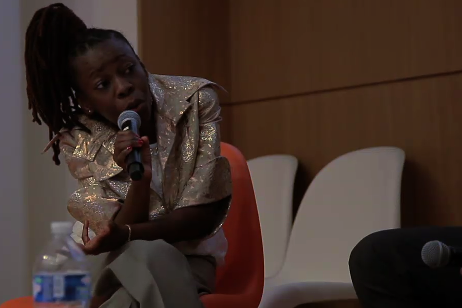 Deza Nguembock lors de la confence