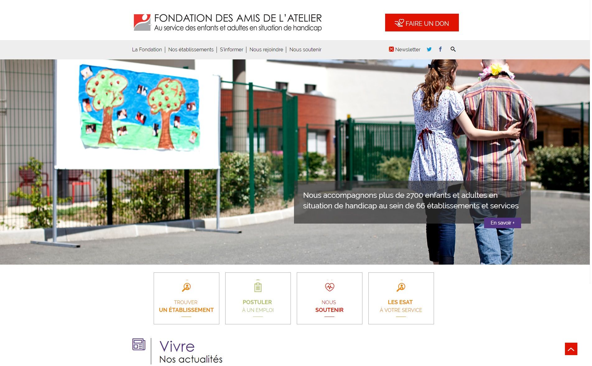 Page d acceuil du nouveau site de la fondation les amis de l atelier