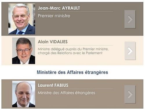 capture d'ecran du site mise en place par le gouvernement comportant les declaration de patrimoine des 37 ministres