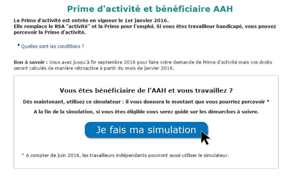 Prime d activite le simulateur pour l_AAH en ligne sur le site de Caf.fr