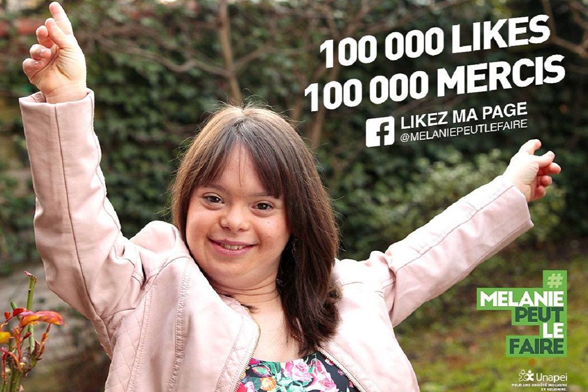 Photo de la jeune Melanie sur son compte Facebook intitule Melanie peut le faire