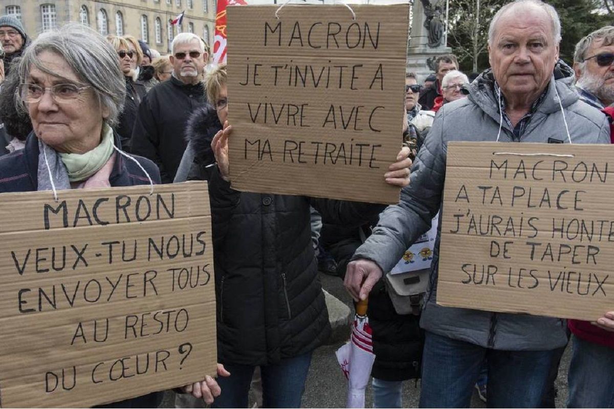 Des retraités dans la rue en septembre 2018 protestant contre les inégalités sociales 70058