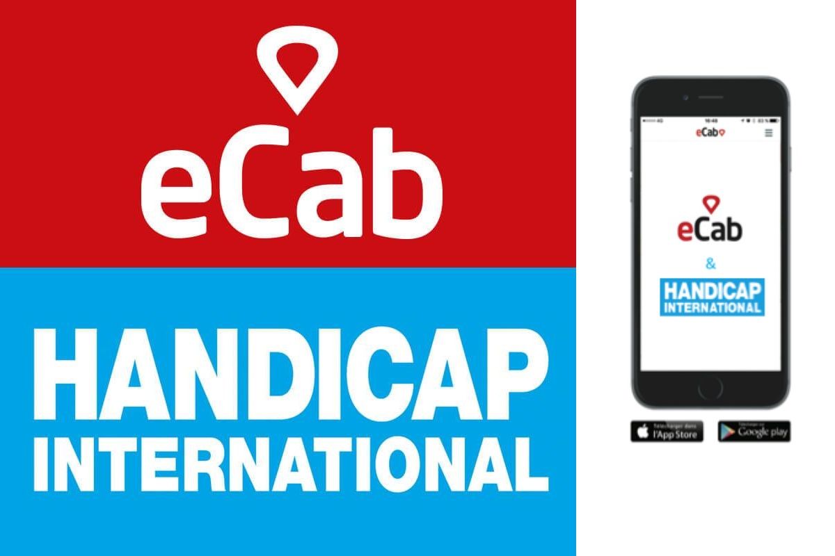 Logo partenariat eCab et handicap international