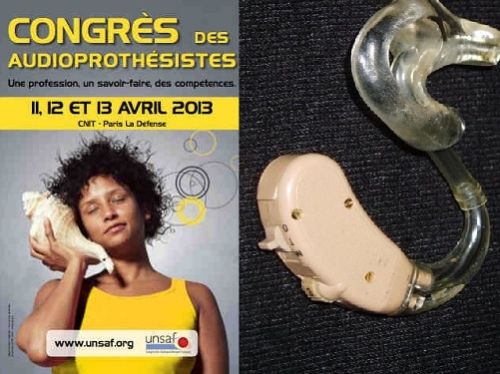 a droite de l'image l'affiche du congrès des audioprothesistes