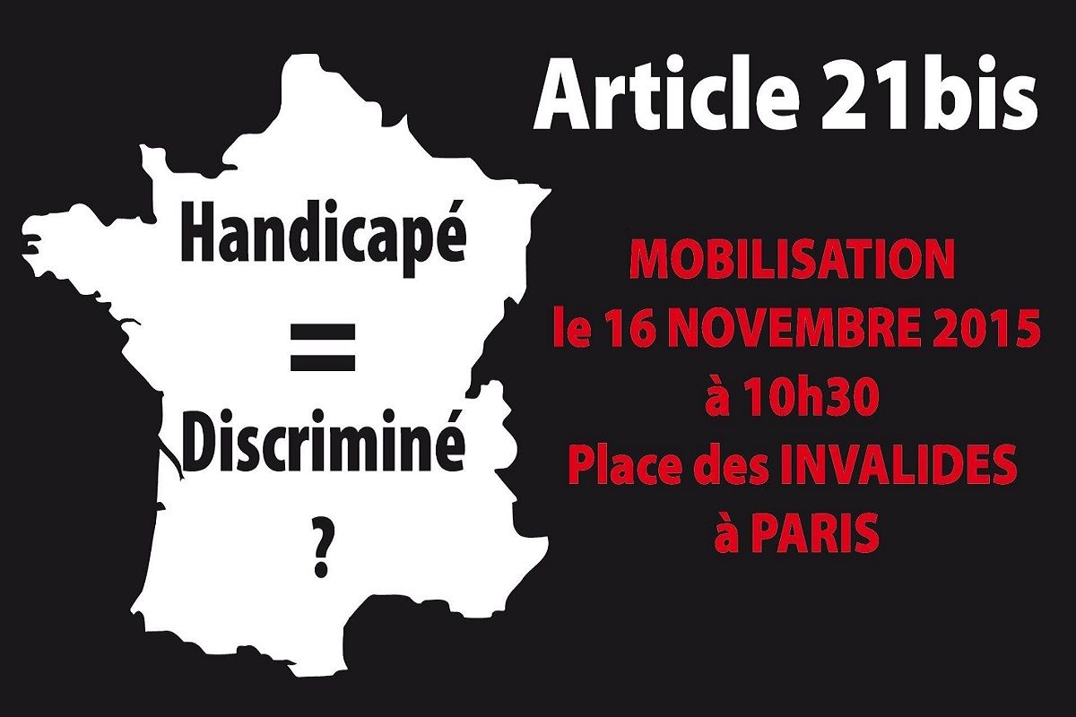 Handicap egale Discrimination affiche du collectif contre l article 21 du projet loi sante