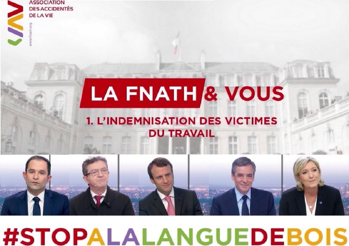 Affiche du reseau sociale lance sur twitter par la FNATH stopalalanguedebois