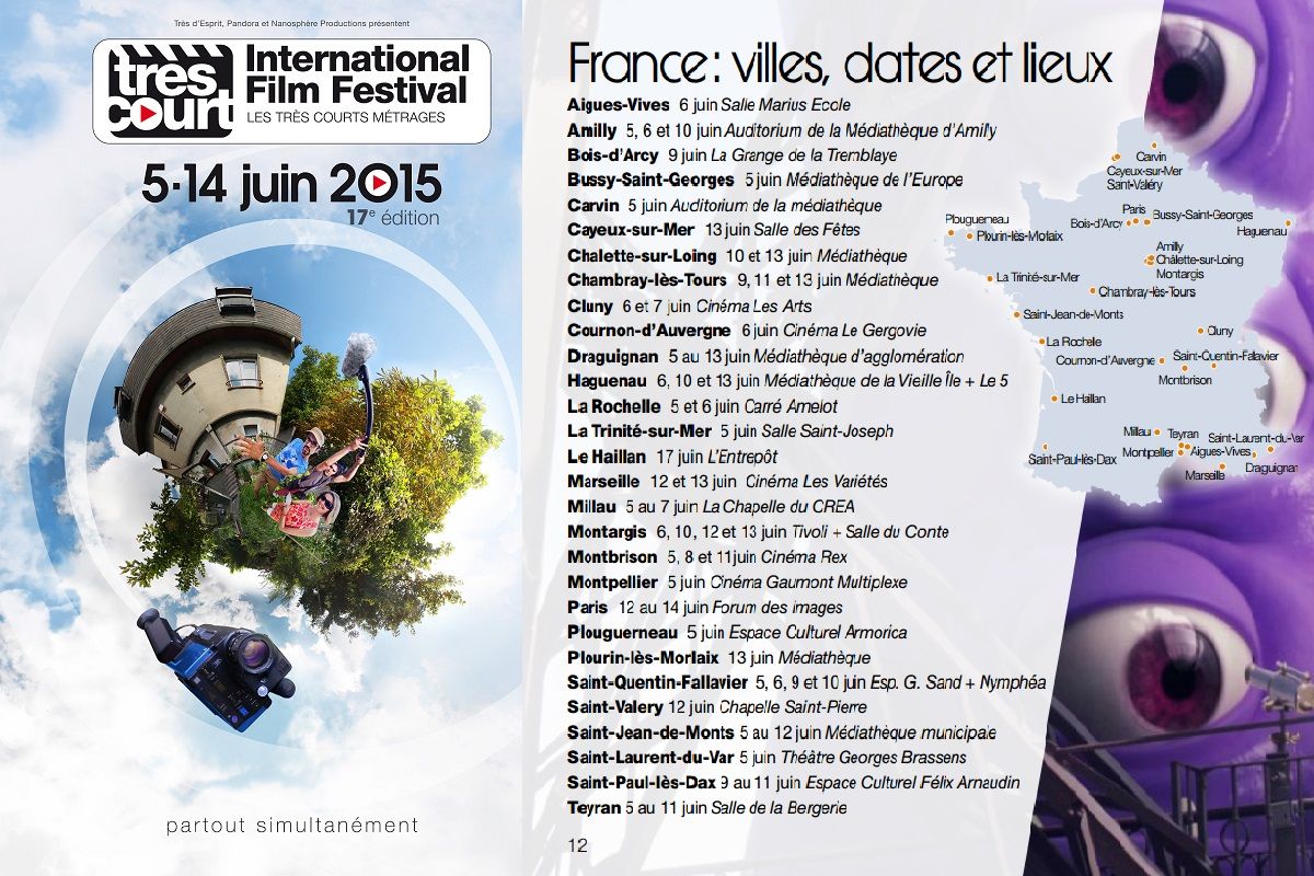 Affiche du 17e tres court international film festival et le programme en france