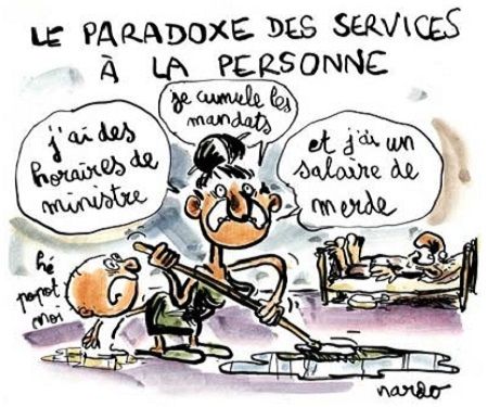 Une femme lavant le sol avec un enfant a cot&eacute; d'elle illustration des services a la personne