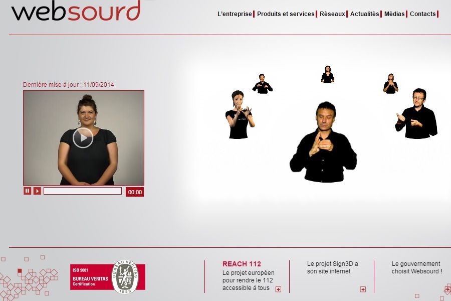 La page acceuil du site de websourd