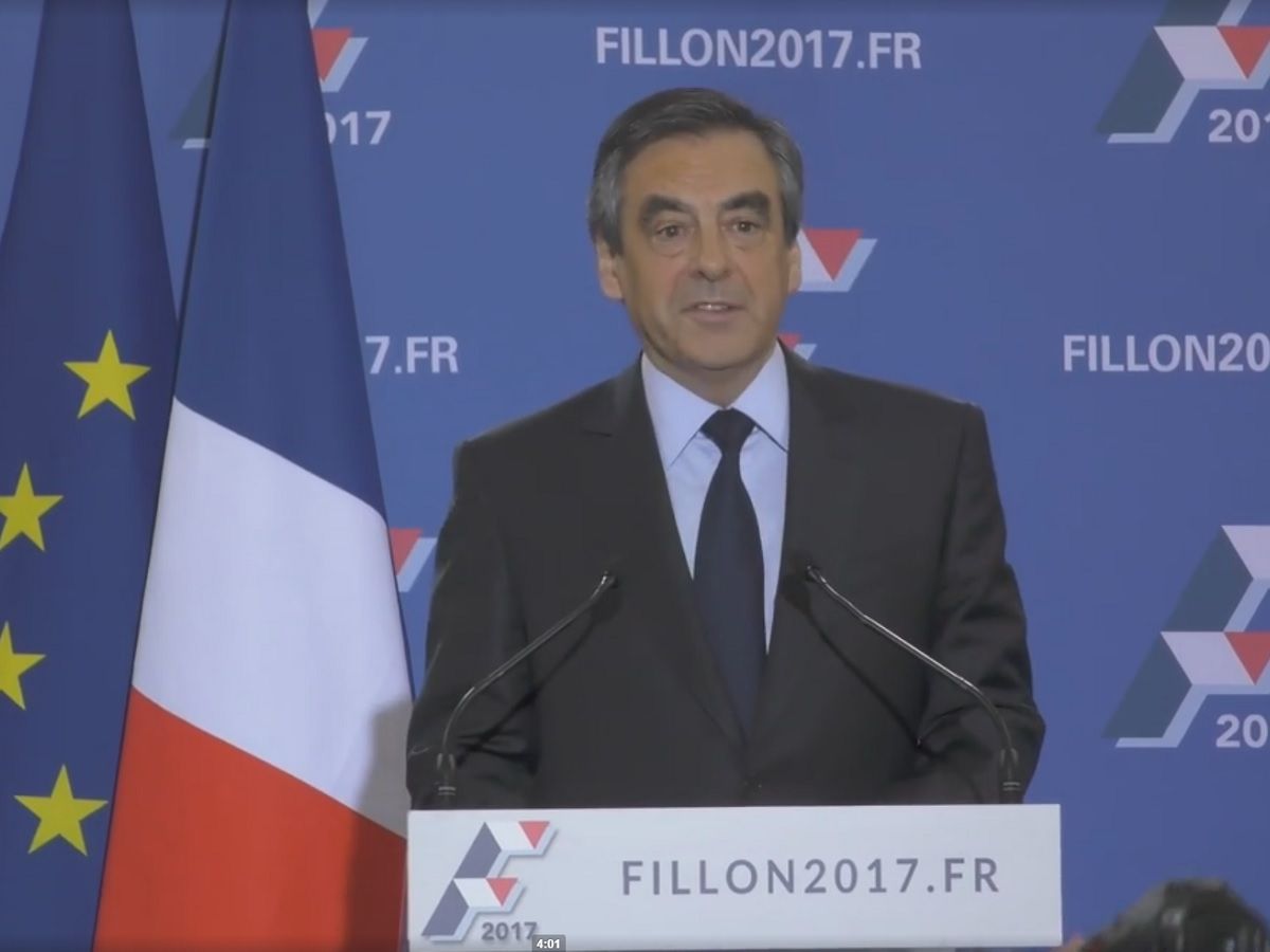 Francois Fillion lors de la proclamation du deuxieme tour des primaires de la droite et du centre