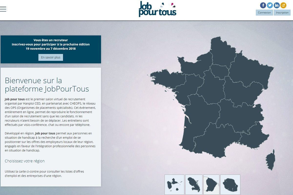 Page dacceuil de la Plateforme de la 3e Edition virtuel Job pour tous du 19 novembre au 7 decembre 2018