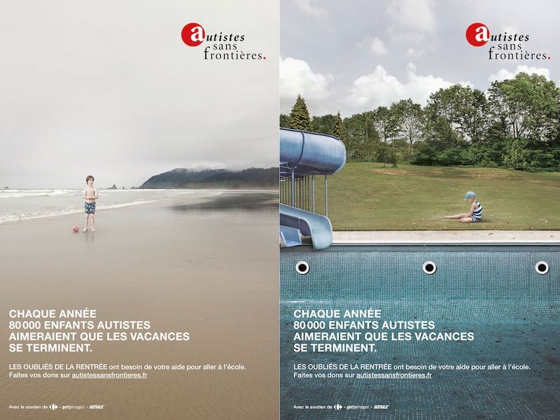Affiche campagne de dons de l association Autistes sans frontieres