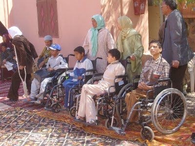 Solidarite handicap france maroc en 2007 fournissant ici des fauteuil