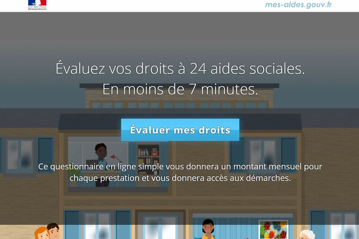 Capture partielle de la page d acceuil du nouveau simulateurs en ligne du site mes aides gouv fr