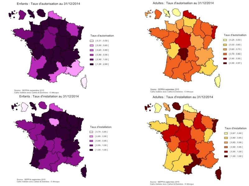 Autorisation et installations mise en oeuvre par ars fin 2014