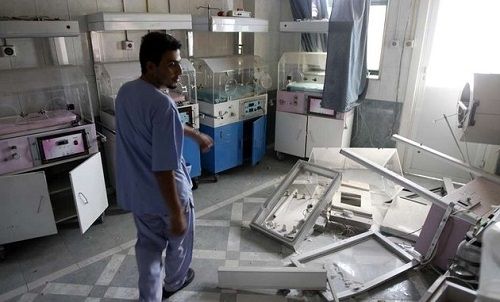 L'hôpital Dar al-Chifa, à Alep, a été bombardé cinq fois. Il était au mois d'Aout 2012 l'un des rares Hopital ou tous les habitants des zones rebelles d'Alep, Après la fermeture des hôpitaux officiels © REUTERS