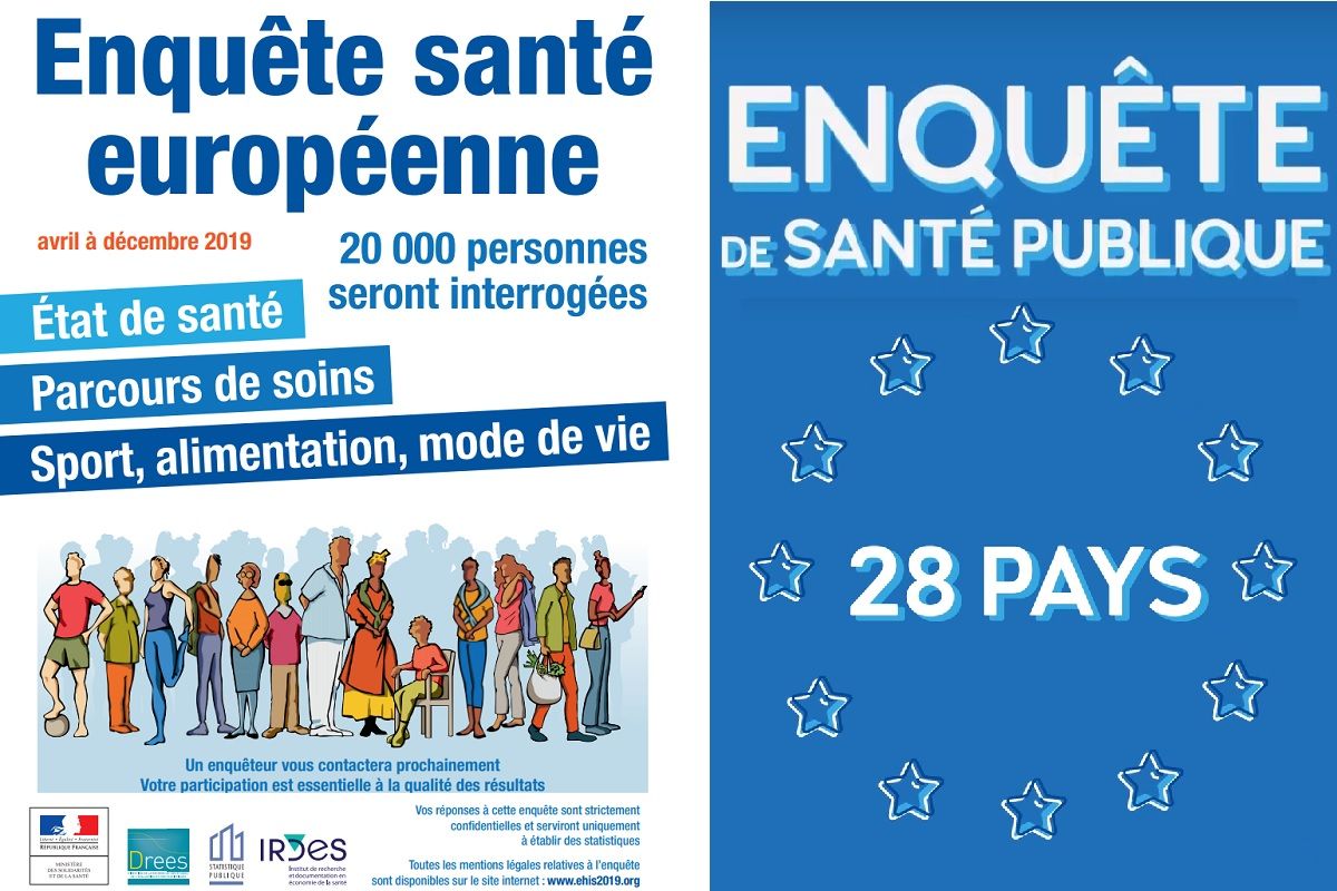 Affiche de l'enquête santé européenne organisé du mois avril a décembre 2019 sur 20 000 personnes en France b7a46