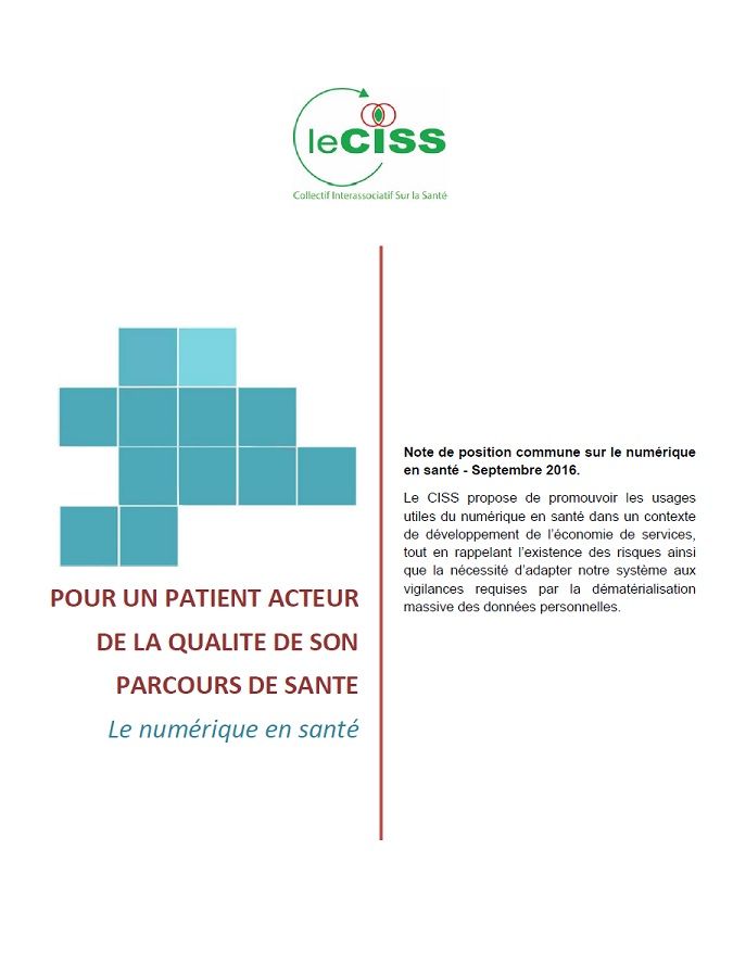 Couverture du guide pratique Vous voulez prendre soin de votre e sante les conseils du CISS