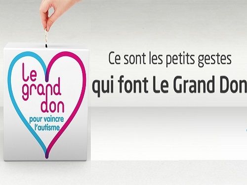 affiche modifié de la campagne le grand don organisé par Vaincre l'Autisme
