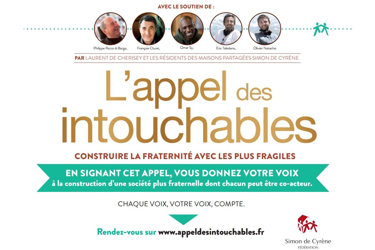 Affiche de l appel les intouchables pour construire une societe plus fraternel