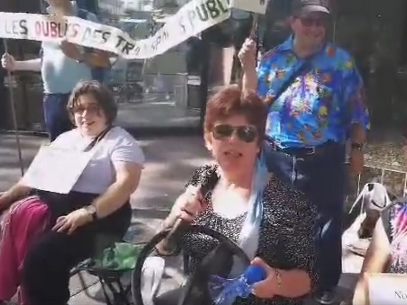 Le collectif handicap manifeste ce 29 septembre 2017 contre les conditions de transport