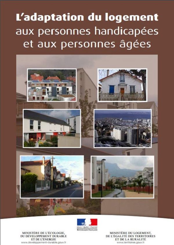 Couverture du guide publiee par la deleguation interministrel pour l adaptation du logement aux personnes handicapees ou agees