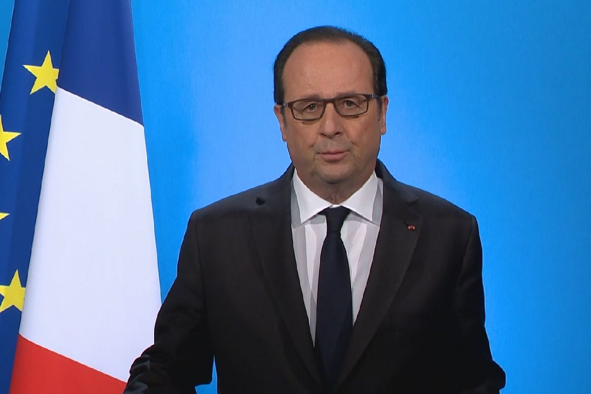 Declaration le 1 decembre 2016 du president de la republique Francois HOLLANDE