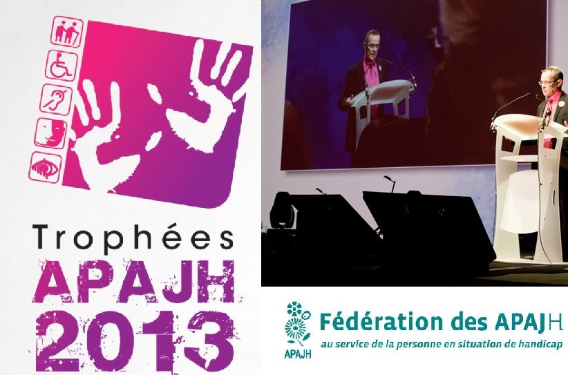 Logo du trophé 2013 des APJAH avec a droit son Président Jean Louis GARCIA
